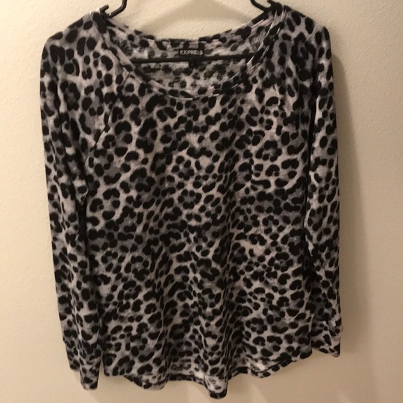 Express Sweaters - Black and White Leopard print sweater